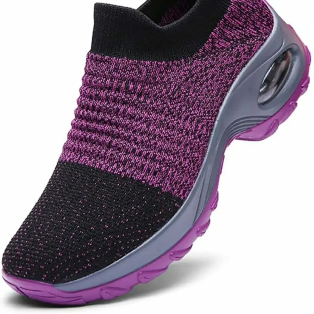 Gloryinterest Walking Shoes for Women Sock‎ Sneakers Purple US size 4.5